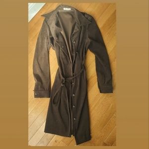 Brown Suede Button-Up Dress, Size Medium